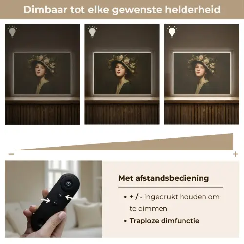 Bloemenhoed - Portret - Vrouw Light Box met batterij (Wandlamp) middel -USP_dimbaarNL