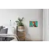 Luipaard - Bloemen - Kroon textielposter latten blank klein -woonkamer