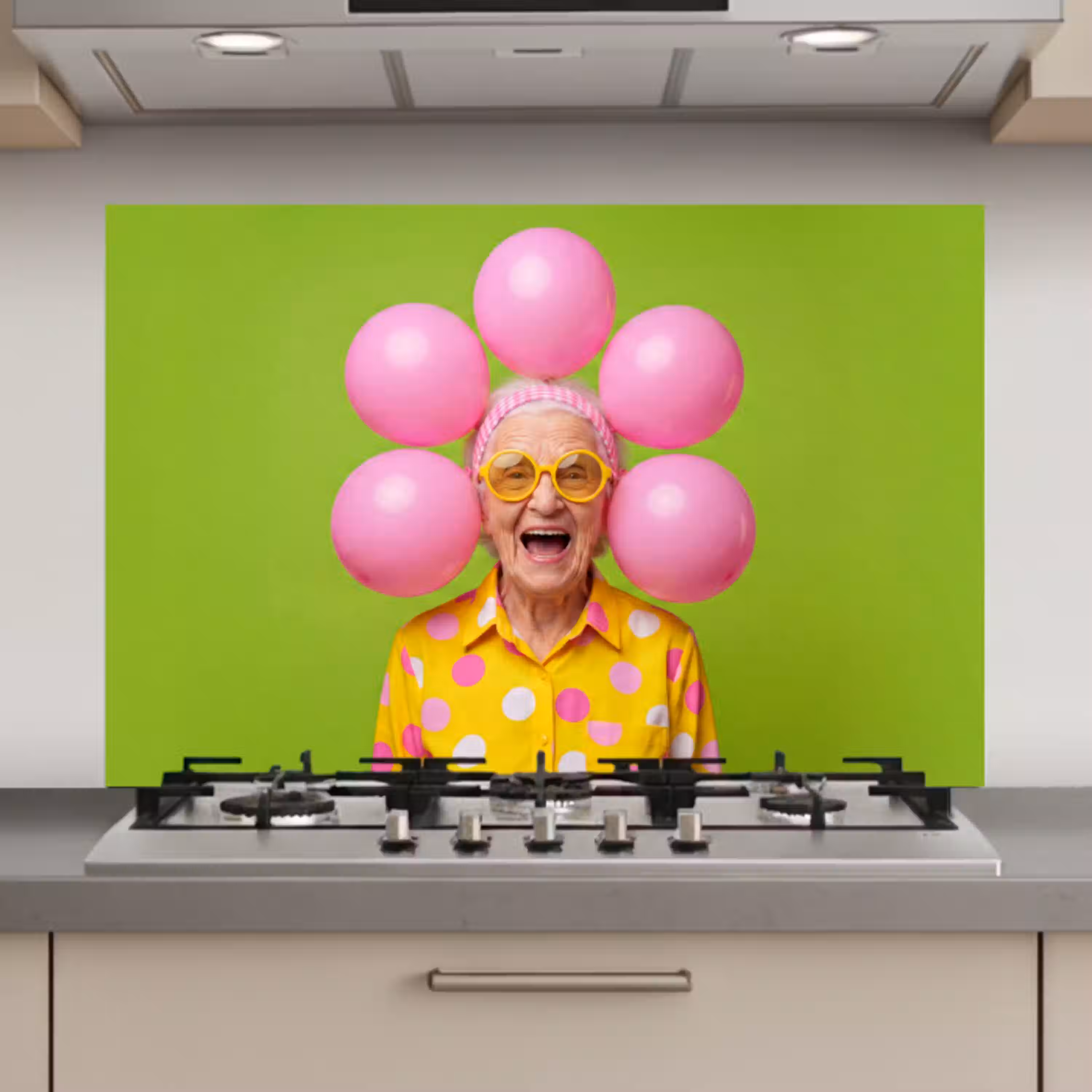 Mens - Ballonnen - Feest - Kleurrijk - Roze keuken achterwand spatscherm klein -3d_website