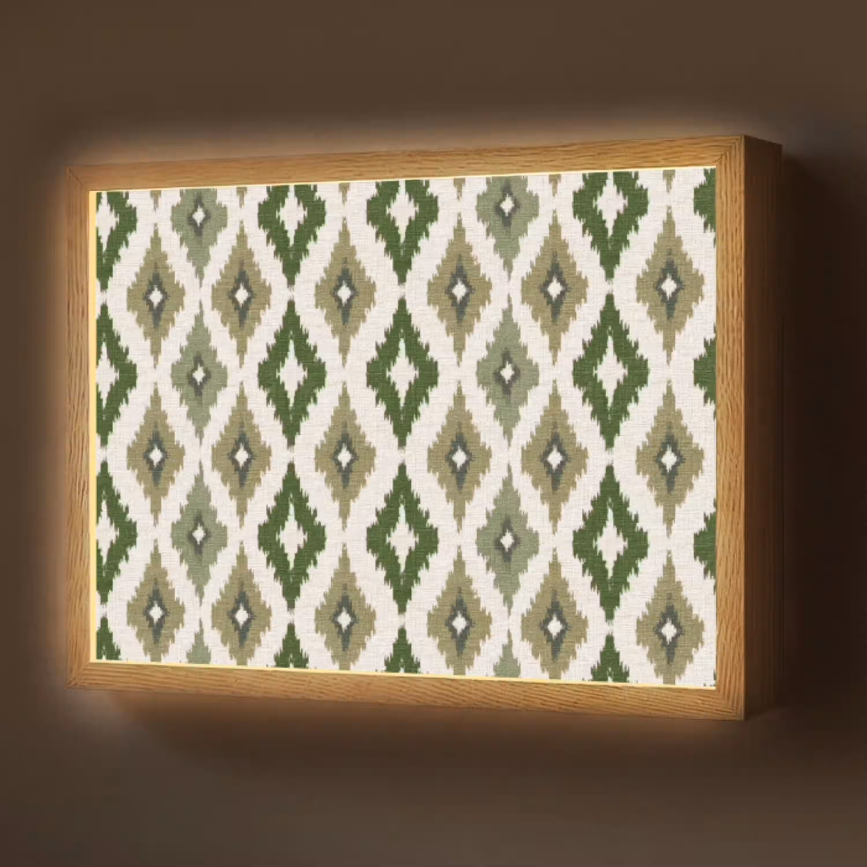 Geografisch - Ruitmotief - Groen Light Box met batterij (Wandlamp) middel 907 -z3d_website