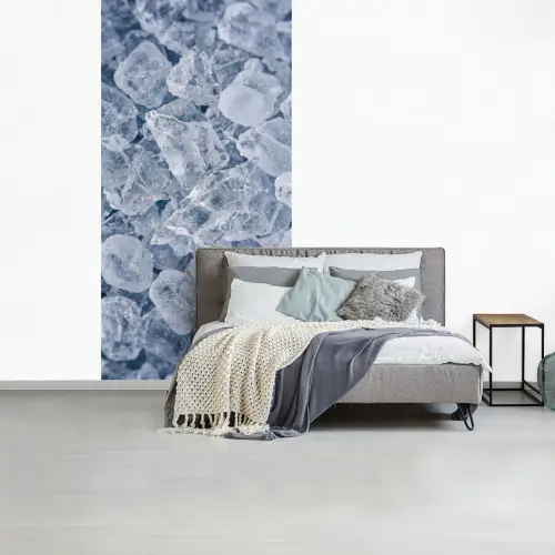 Ijsblokjes - Water - Blauw fotobehang vinyl groot -slaapkamer