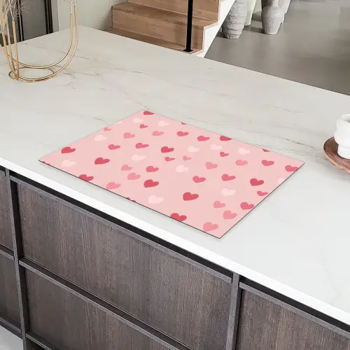 Hartjes - Patroon - Roze - Eenvoudig Inductie beschermer vinyl 3mm klein -sfeer8