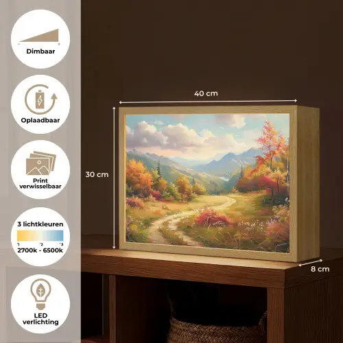 Landschap - Illustratie - Natuur Light Box met batterij (Wandlamp) middel -USP_websiteoverzichtNL
