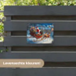 Kerstman - Rendier - Kerst - Sneeuw tuinposter los doek klein -sfeer3