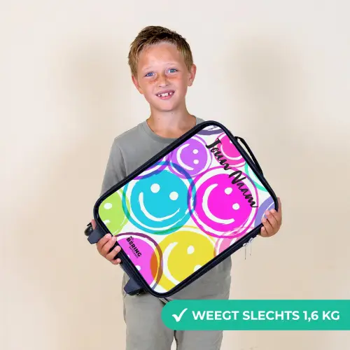 Kleurrijke glimlachexplosie Kinderkoffer - Zwart klein -sfeer4_NL
