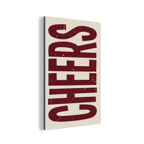 Red - Cheers - Decoratie - Beige aluminium wit klein -3d