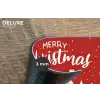 Kerstgroet - Sneeuw - Rood Placemat vinyl groot -closeup