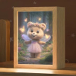 Teddybeer - Bloemenkrans - Vlinders - Elfenvleugels Light Box met kabel klein -zzz_3d_website