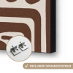 Abstract - Patroon - Bruin Textielframe zwart klein 947 -USP_ophangsysteemNL