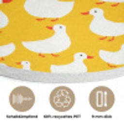 Eendjes - Patroon - Geel Akoestische PET Vilt - Rond klein 838 -closeup_DE
