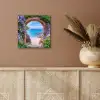 Doorkijk - Poort - Zee - Strand - Rotsen aluminium wit klein -sfeer4
