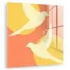 Vogels - Cirkels - Geel plexiglas 5mm klein -zzzproduct_nieuw