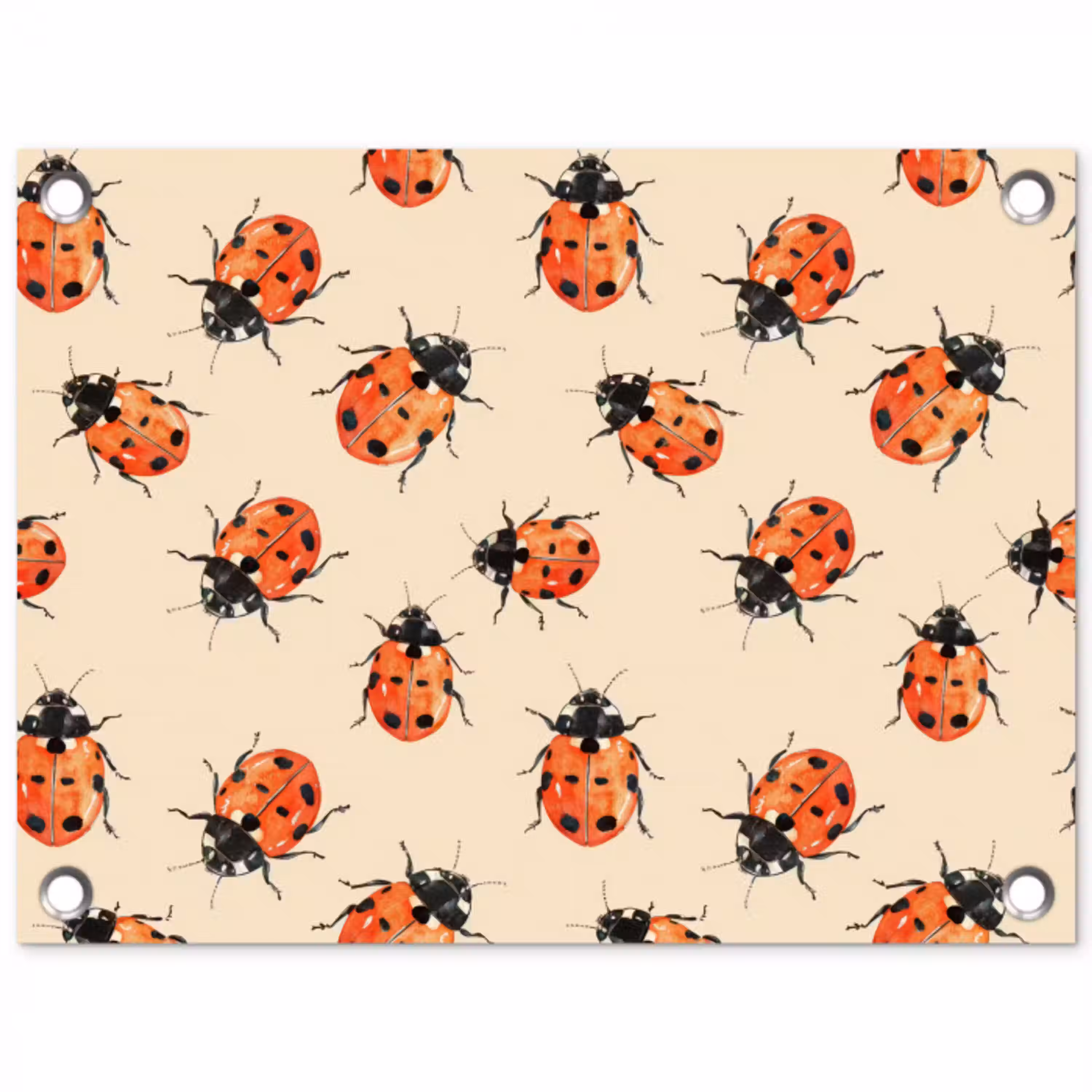 Lieveheersbeestjes - Patroon - Rood tuinposter los doek klein 239 -3d