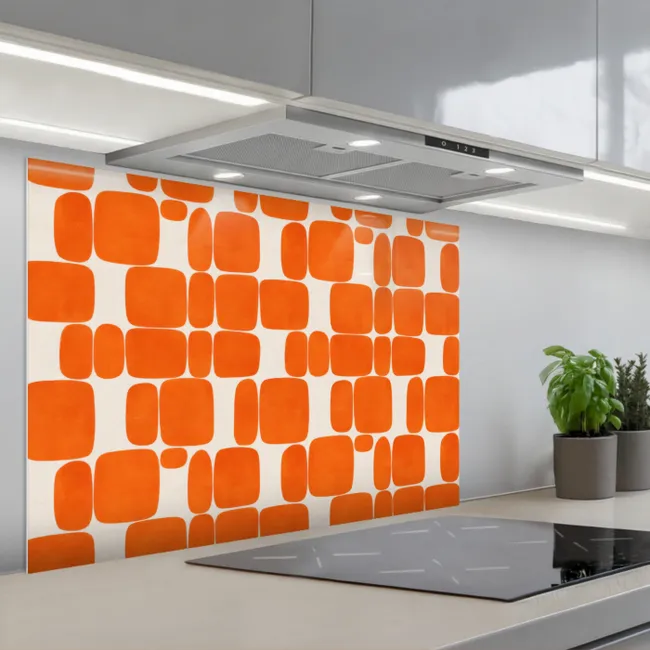 Paraschizzi cucina - Motivo - Retrò - Arancione