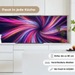 Abstract - Swirl - Futuristic - Neon keuken achterwand 2 middel -sfeer4_DE