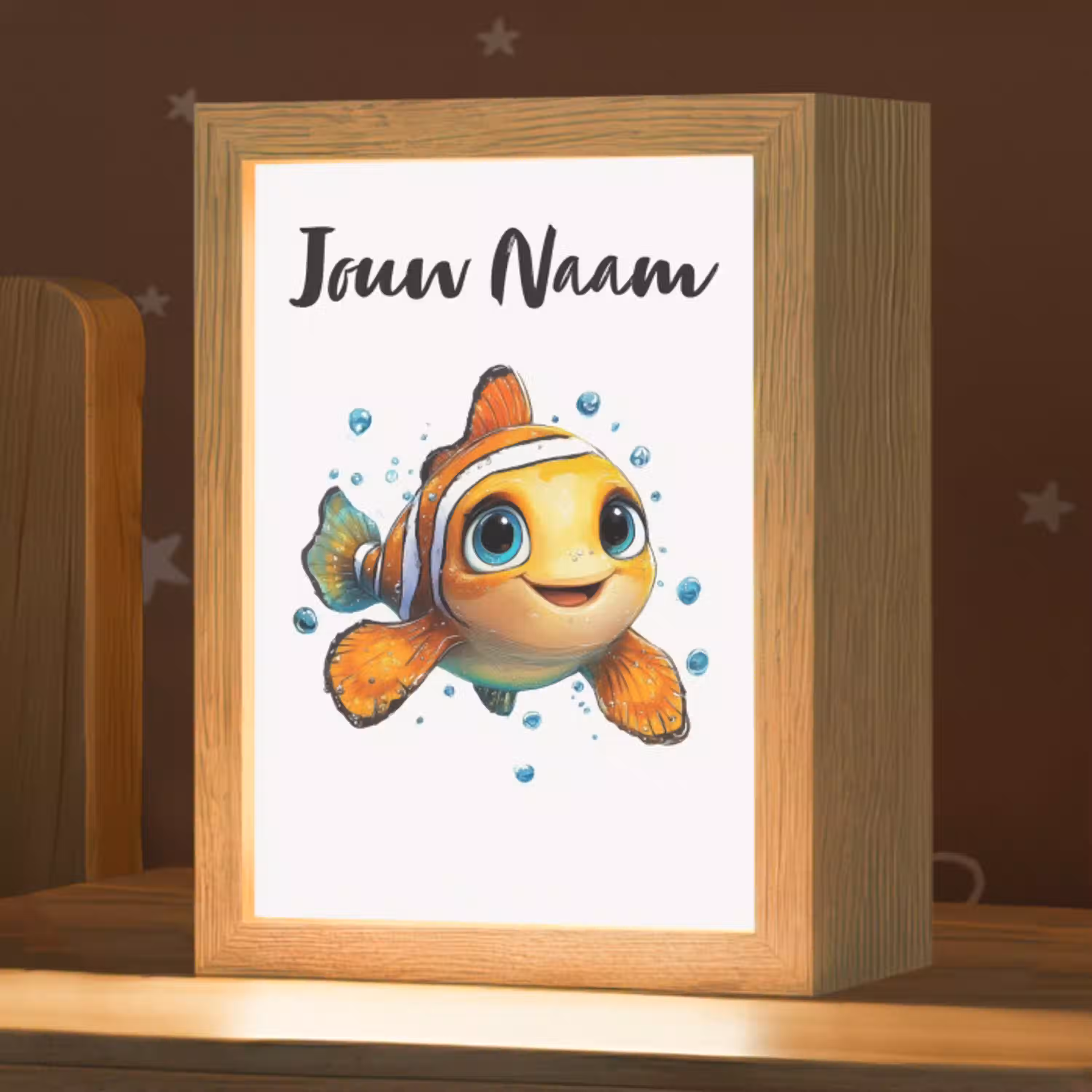 Clownvis - Oranje - Vis - Water Light Box met kabel (Kinderlampje) klein -zzz_3d_website