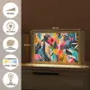 Schilderij - Abstract - Bloemen - Roze Light Box met kabel (Tafellamp) klein -USP_websiteoverzichtNL