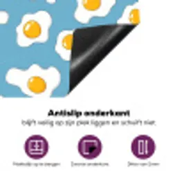 Eieren - Dooiers - Blauw Inductie beschermer vinyl 3mm klein 276 -zzzzzzz-cc-onderkant