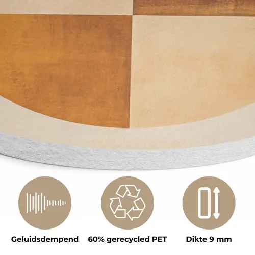 Cirkels - Geel - Minimalistisch Akoestische PET Vilt - Rond klein -closeup_NL