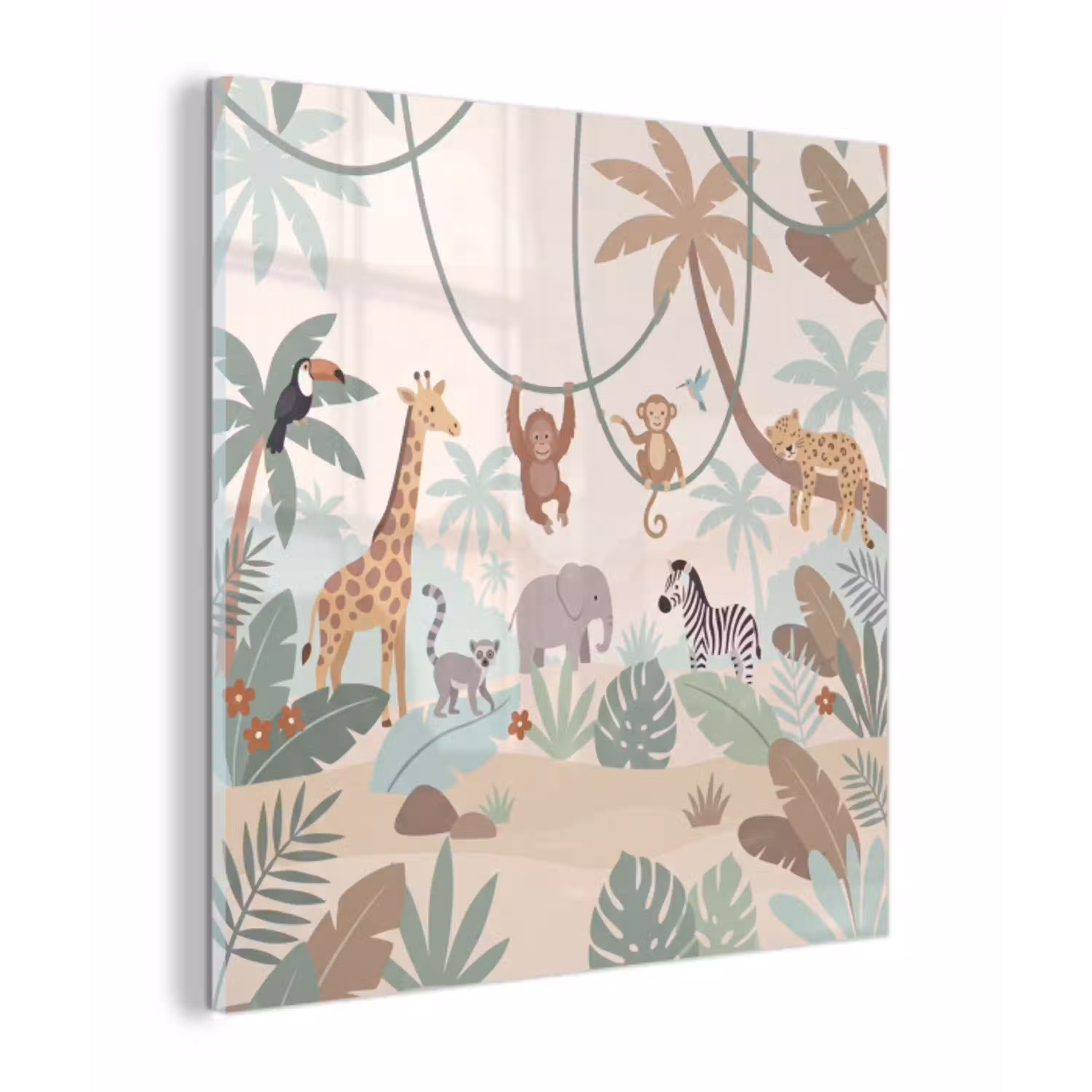 Jungle - Dieren - Groen plexiglas 5mm klein -z3d