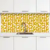 Geel - Beige - Patroon keuken achterwand 2 middel 871 -3d