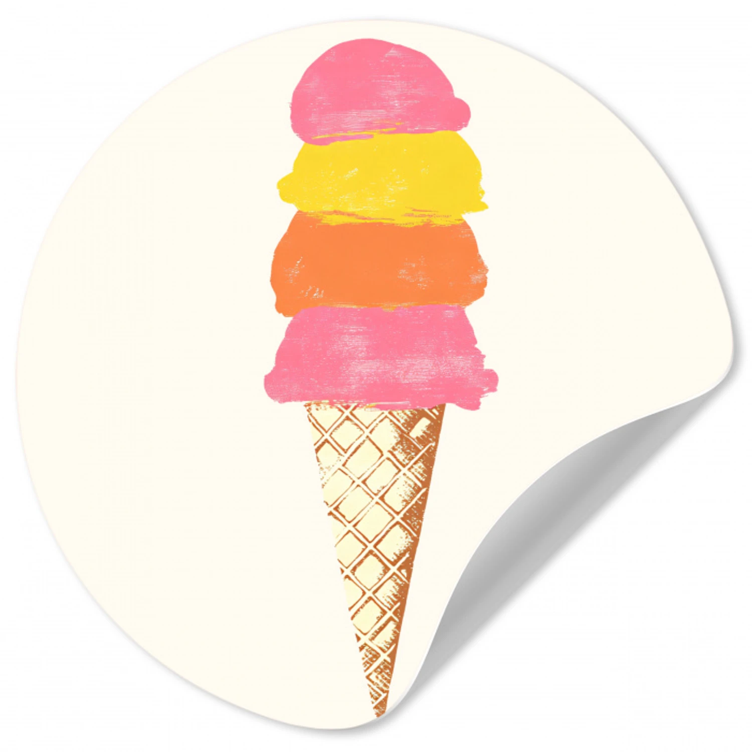 Schepijs - Hoorntje - Illustratie - Minimalistisch Wandcirkel behangsticker klein -3d