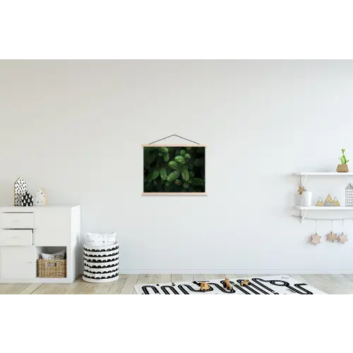 Sparrentakken - Knoppen - Naalden - Groen textielposter latten blank klein -kinderkamer