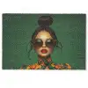 Vrouw - Groen - Modern - Bril - Abstract Deurmat klein -zkaufland3d