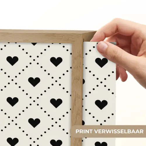 Hart - Vierhoek - Wit - Zwart Light Box met batterij (Wandlamp) middel 907 -USP_websiteprintNL