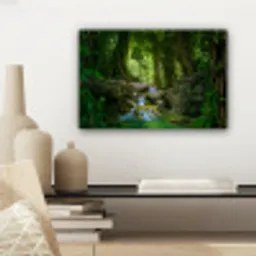 Jungle - Stenen - Water - Natuur - Planten canvas 2cm klein -sfeer6