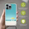 Strand - Blauwe lucht - Geel - Parasol Hoesje iPhone 16 Pro Max met koord klein -sfeer2_NL