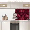 Dahlias - Bloemen - Rood keuken achterwand 2 middel 871 -voor-na2_NL