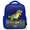 Tjibbe T-Rex Kinderrugzak - Blauw middel -3d