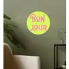Groen - Roze bonjour - art-deco Wandcirkel behangsticker klein -sfeer2