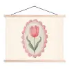 Tulp - Lijst - Ovaal - Illustratie textielposter latten blank klein -3d