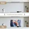 Kersttrein - Sneeuw - Winter - Kerst keuken achterwand spatscherm klein -voor_na_NL
