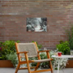 Bos - Winter - Bomen - Natuur - Pad - Sneeuw Tuinposter op houten frame 2 cm dik klein -sfeer3