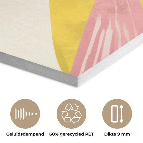 Vogel - Minimalistisch - Geel PET vilt klein -closeup_NL