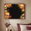 Fastfood - Graffiti - Hamburger - Eten - Modern Textielframe zwart klein -sfeer1