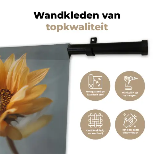 Zonnebloemen - Geel - Wazig Wandkleed katoen klein -sfeer2
