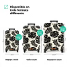 Modern - Monstera - Zwart NBS - Handbagage koffer - Volwassenen Unisex middel zzzzzzVergelijking_3FR
