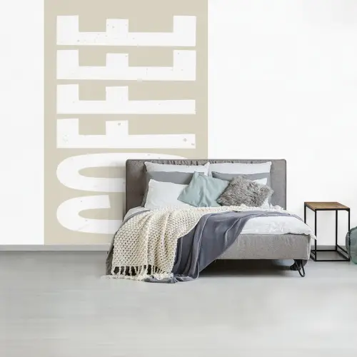 Wit - Koffie - Vintage - Decoratie fotobehang vinyl groot -slaapkamer