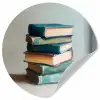 Stapel - Boeken - Groen - Daglicht Wandcirkel behangsticker klein -3d