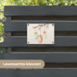 Paastak - Strikje - Eieren tuinposter los doek klein -sfeer3