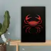Krab - Rood - Vissen - Schaaldieren canvas 2cm klein -sfeer4