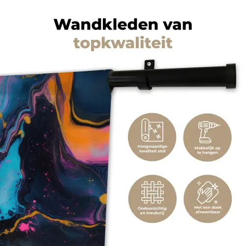 Modern - Marmer - Oranje Wandkleed katoen klein -sfeer2