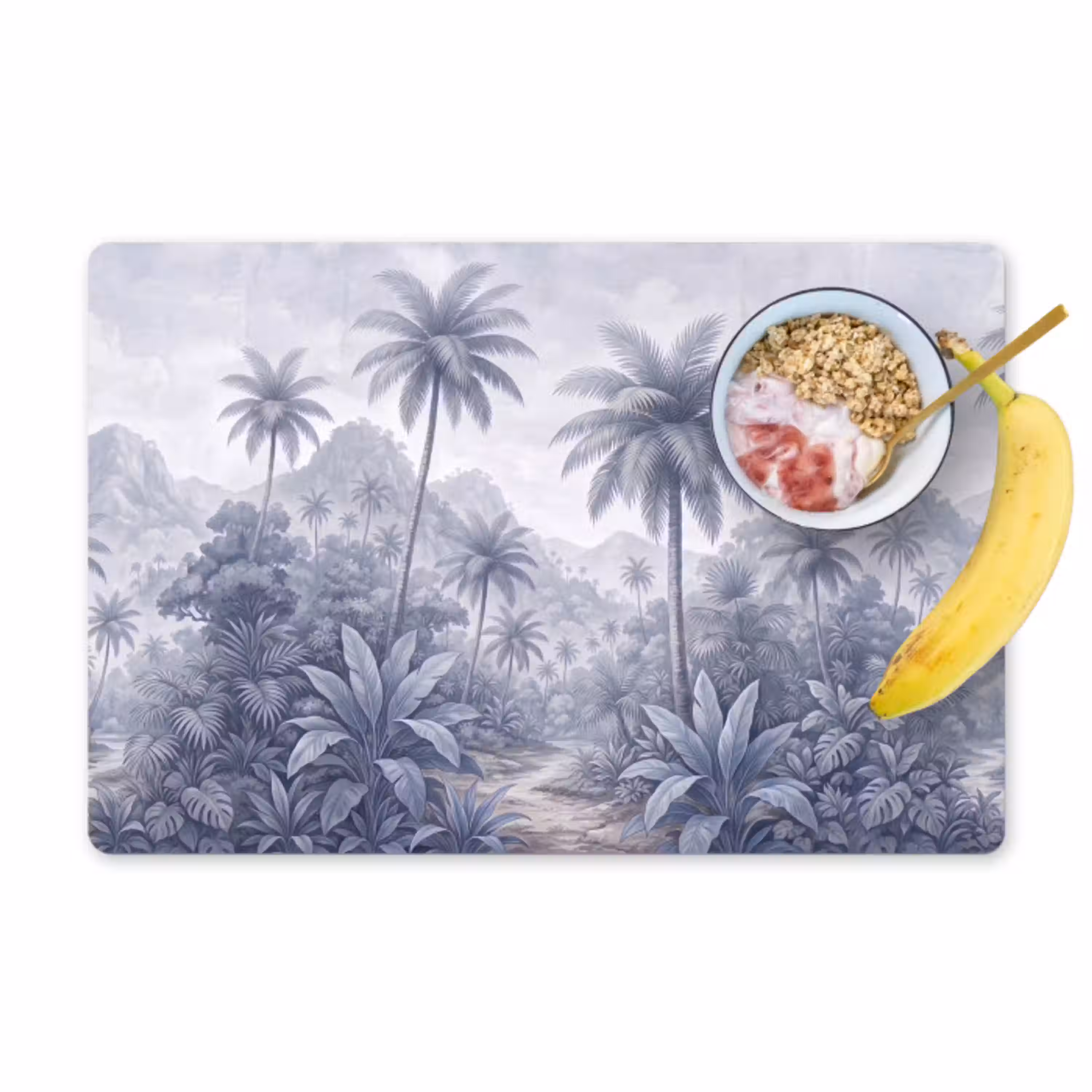 Natuur - Boom - Tropisch - Landschap - Blauw Placemat vinyl groot -zzzproduct_Kitchenyeah-website