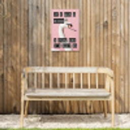 Zwaan - Vogel - Decoratie - Roze Tuinposter op houten frame 2 cm dik klein -sfeer4