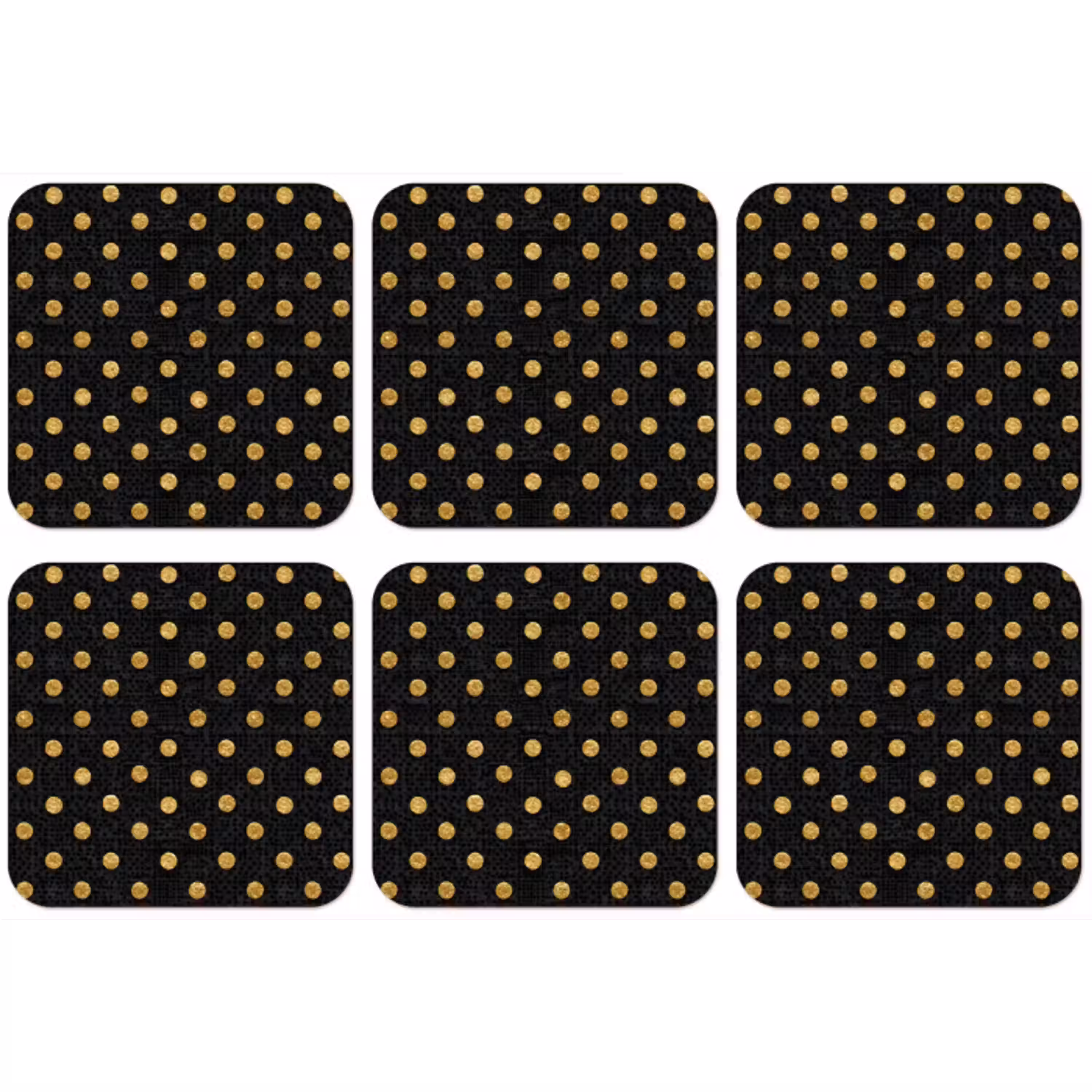 Polka Dot - Stippen - Goud - Zwart onderzetter kurk middel 366 -zkaufland3dotto