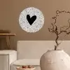 Hartje - Stippen - Beige Wandcirkel behangsticker klein -sfeer1
